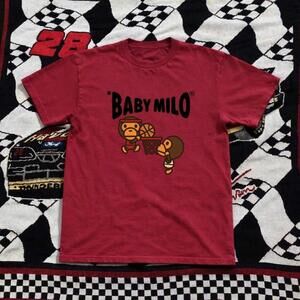 Red And Black Bape Baby Milo Tee